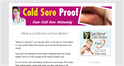 Desktop Screenshot of coldsoreproof.com